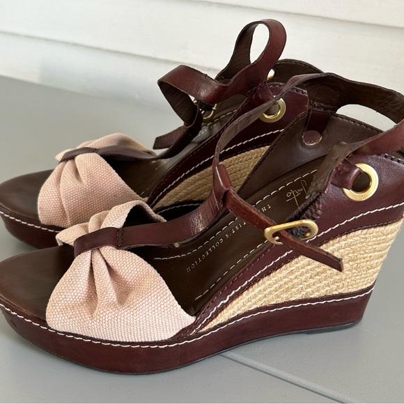 Franco Sarto Elegant Brown and Cream  Wedge Sandals Sz 10 - Picture 9 of 9